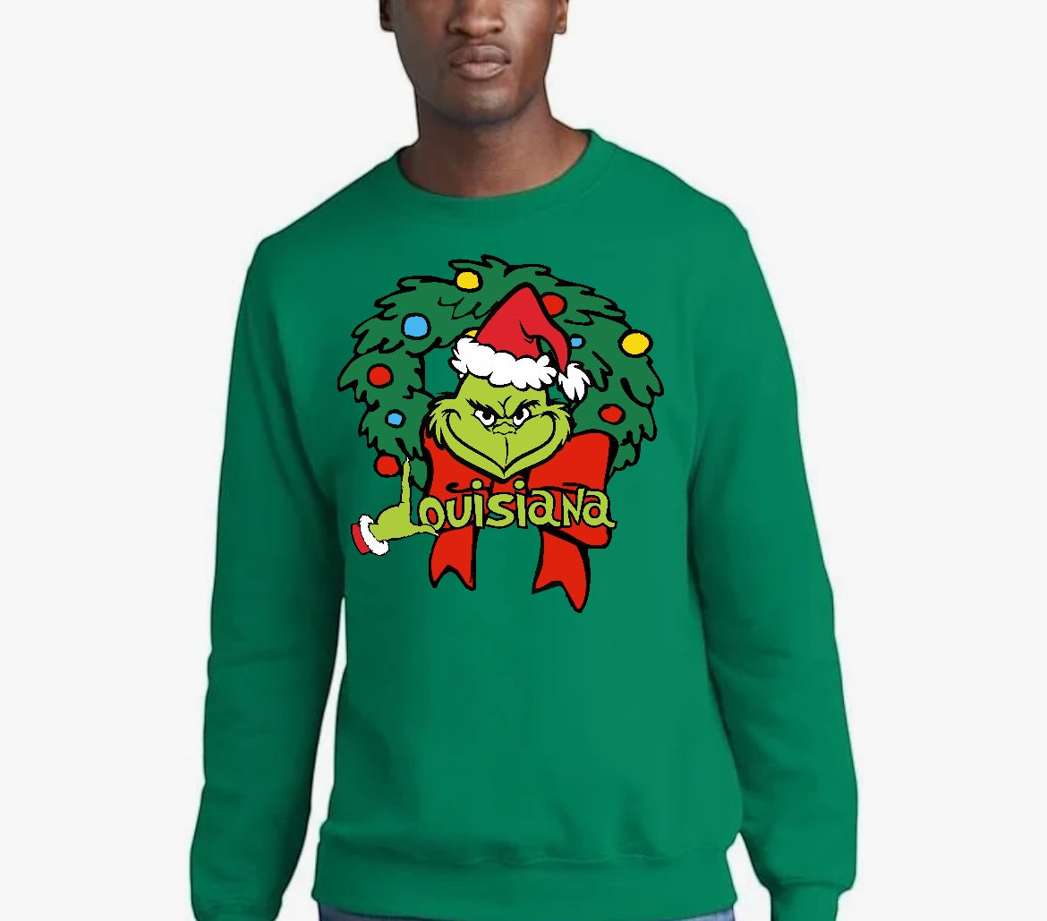 Louisiana Grinchmas Premium Sweatshirt